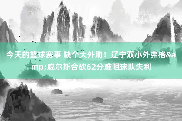 今天的篮球赛事 缺个大外助！辽宁双小外弗格&威尔斯合砍62分难阻球队失利