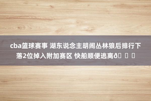 cba篮球赛事 湖东说念主胡闹丛林狼后排行下落2位掉入附加赛区 快船顺便逃离😋