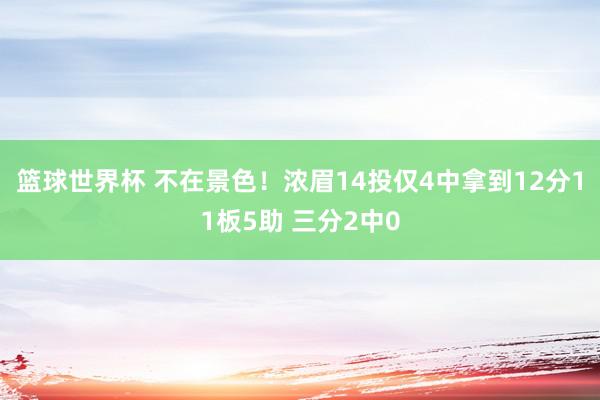 篮球世界杯 不在景色！浓眉14投仅4中拿到12分11板5助 三分2中0